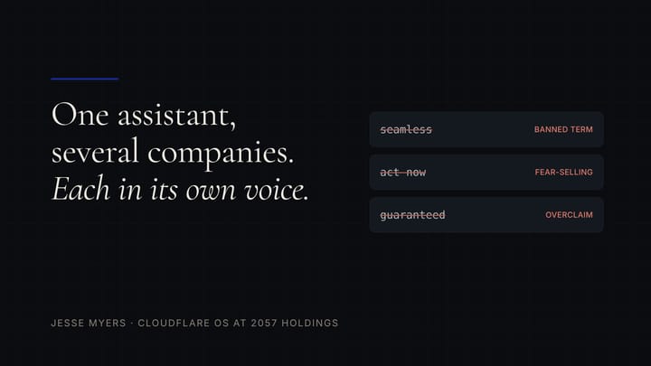 One Assistant, Several Companies, Each in Its Own Voice